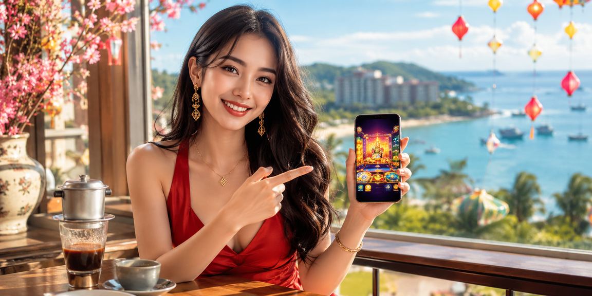 Người dùng Việt Nam sử dụng điện thoại di động tại Phú Quốc trong không gian thư giãn
