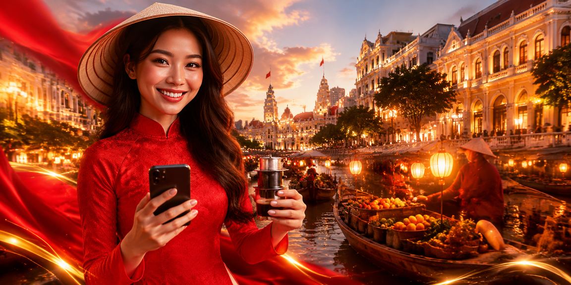 Giao diện trò chơi mới tại sòng bài trực tuyến Việt Nam với ánh đèn neon rực rỡ